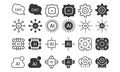 Artificial Intelligence AI Icon Set with Neural Network, Machine Learning and Processor Chip Symbols Royalty Free Stock Photo
