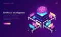 Artificial intelligence or ai isometric concept Royalty Free Stock Photo