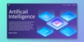 Artificial Intelligence, AI isometric technology design concept.Web template design.vector illustration