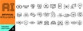Artificial Intelligence AI Line Editable Icon Set Editable Stroke Vector Illustration Digital Technology Royalty Free Stock Photo