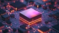 Artificial intelligence AI and machine learning concept. Computer processor chip with microchip isolated Royalty Free Stock Photo