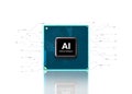 Artificial intelligence AI computer processor chip with microchip isolated and electronic circuit pattern Royalty Free Stock Photo