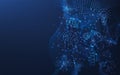 Artificial Intelligence (AI) Molecular structure background concept with ChatGPT, Chatbot, Machine learning.