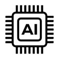 Artificial intelligence AI processor chip icon.AI Processor circuit vector set. Mini AI CPU icon Royalty Free Stock Photo