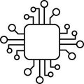 Artificial intelligence AI processor chip vector icon sign for graphic design, logo, website, mobile app, UI. Processor Royalty Free Stock Photo