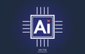 Artificial intelligence AI processor chip vector icon symbol Royalty Free Stock Photo