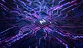 Artificial Intelligence AI Processor on Circuit Board Royalty Free Stock Photo