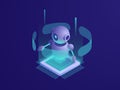 Artificial intelligence ai robot, server room, digital technology banner, computer equipment, big data processing