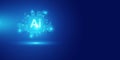 Artificial intelligence Ai self learning improving development problem solving solution tasks of future technology, ai graphics Royalty Free Stock Photo
