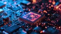 Artificial Intelligence and AI technology concept processor chip background LLMs