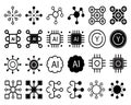Artificial Intelligence AI Technology Icons Set Royalty Free Stock Photo
