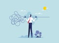 Artificial intelligence or AI to help solve problem concept