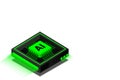 Artificial intelligence, AI web banner, isometric cloud computing concept, data mining, isometric, neural network Royalty Free Stock Photo