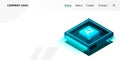Artificial intelligence, AI web banner, isometric cloud computing concept, data mining, isometric, neural network Royalty Free Stock Photo