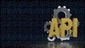 Artificial Intelligence API Integration Concept with Digital Binary Background 3d render Royalty Free Stock Photo