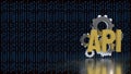 Artificial Intelligence API Integration Concept with Digital Binary Background 3d render Royalty Free Stock Photo