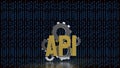 Artificial Intelligence API Integration Concept with Digital Binary Background 3d render Royalty Free Stock Photo