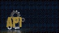 Artificial Intelligence API Integration Concept with Digital Binary Background 3d render Royalty Free Stock Photo