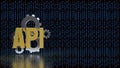 Artificial Intelligence API Integration Concept with Digital Binary Background 3d render Royalty Free Stock Photo