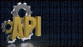 Artificial Intelligence API Integration Concept with Digital Binary Background 3d render Royalty Free Stock Photo