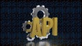 Artificial Intelligence API Integration Concept with Digital Binary Background 3d render Royalty Free Stock Photo