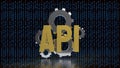 Artificial Intelligence API Integration Concept with Digital Binary Background 3d render Royalty Free Stock Photo