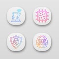 Artificial intelligence app icons set Royalty Free Stock Photo