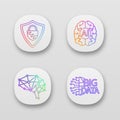 Artificial intelligence app icons set Royalty Free Stock Photo
