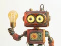 An artificial intelligence assistant with a light bulb for an idea Royalty Free Stock Photo