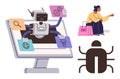 Artificial Intelligence Assisting in Online Shopping and Problem Solving Concept Royalty Free Stock Photo
