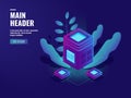 Artificial intelligence automated process of big data processing, server room, computing power, software development