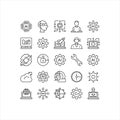 Artificial Intelligence Automation and Support Outline Icon Set Royalty Free Stock Photo