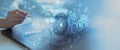 Artificial Intelligence and Automation Workflow System Illustrated on a Digital Tablet Interface Royalty Free Stock Photo