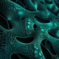 Artificial Intelligence Background With 3d Cell Skeleton And Lace Patterns