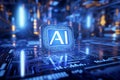 Artificial Intelligence background.Glow of Technology. Digital Life of Reason. Futuristic robot. Programming coding technology Royalty Free Stock Photo