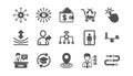 Artificial intelligence, Balance and Refer friend icons. Timeline. Classic icon set. Vector