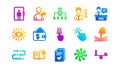 Artificial intelligence, Balance and Refer friend icons. Timeline path. Classic icon set. Vector