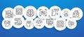 Artificial Intelligence banner with line icons. Robotics, Chatbot, Database, Big Data illustration for web or ui design. Royalty Free Stock Photo