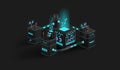 Artificial Intelligence Big Data Analysis processing. Hitech Digital Technology Neural Network concept. People working with charts
