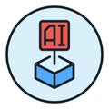Artificial Intelligence Block vector AI technology colored round icon or logo element Royalty Free Stock Photo