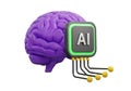 Artificial intelligence brain chip integration symbolizing advanced cognitive computing and machine learning Royalty Free Stock Photo
