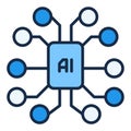 Artificial Intelligence Brain Chip vector AI Technology colored icon or logo element Royalty Free Stock Photo