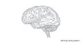 Artificial Intelligence Brain Circuit Illustration Royalty Free Stock Photo