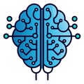 Abstract Artificial Intelligence Brain Icon on White Background Royalty Free Stock Photo