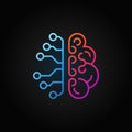 Artificial intelligence brain creative line icon. Vector sign Royalty Free Stock Photo