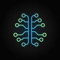 Artificial Intelligence brain creative outline vector icon