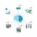 Artificial intelligence brain data analysis infographic Royalty Free Stock Photo