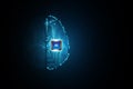 Artificial intelligence  brain , data mining, deep learning modern computer technologies concepts. Brain representing artificial Royalty Free Stock Photo
