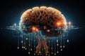 Artificial Intelligence brain, digital abstract technology futuristic, generative ai.