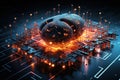 Artificial Intelligence brain, digital abstract technology futuristic, generative ai.